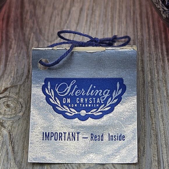 Silver City Glass Co Flanders Poppy Sterling On Red Crystal Pitcher & Vase - Picture 7 of 16